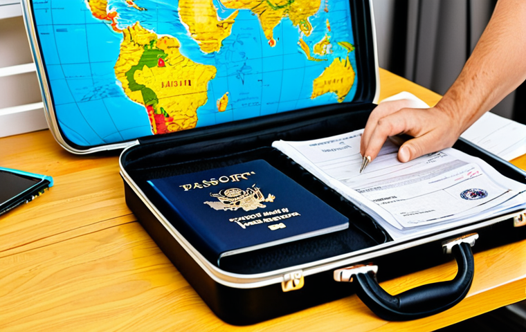 Preparing for Travel**
"A person carefully packing a suitcase for a trip to Liberia, focusing on essential documents: passport, yellow fever vaccination certificate, and travel insurance policy. The scene is set in a bright, organized home office with a world map in the background. Fully clothed, appropriate attire, safe for work, perfect anatomy, natural proportions, family-friendly, professional photography, high quality."
**