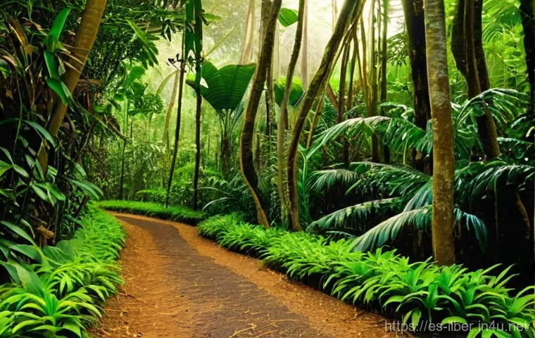 라이베리아의 야생 동물과 사파리 투어 - **Prompt:** A serene, untouched primary rainforest in Sapo National Park, Liberia. The scene is bath...